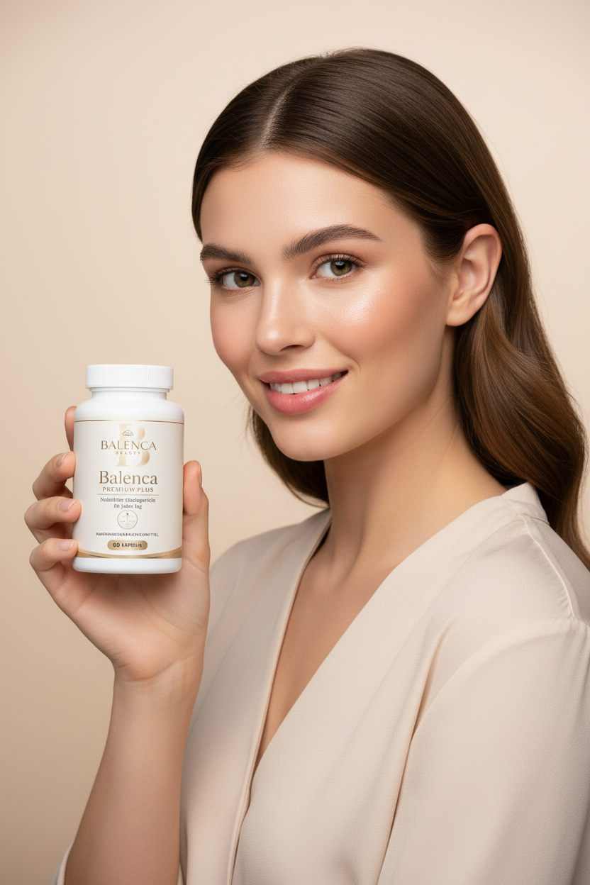 Balenca Beauty Model mit echtem Produkt